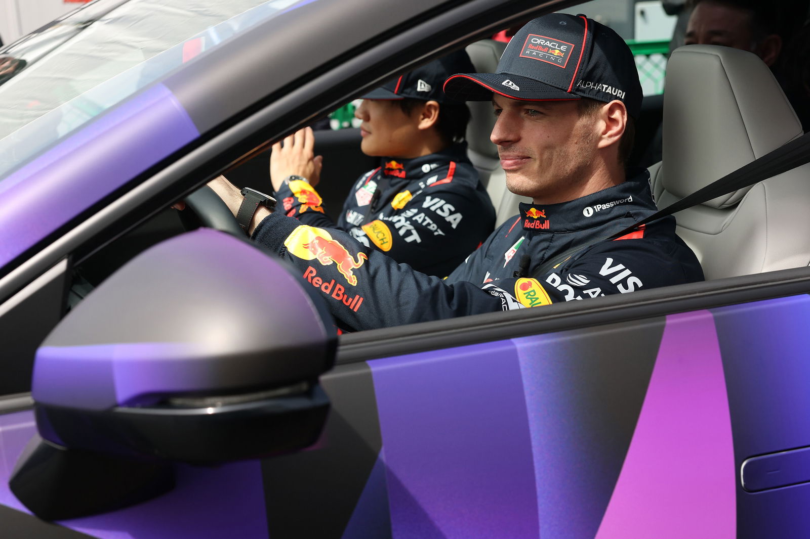Max Verstappen and Yuki Tsunoda in the Honda 0 SUV prototype